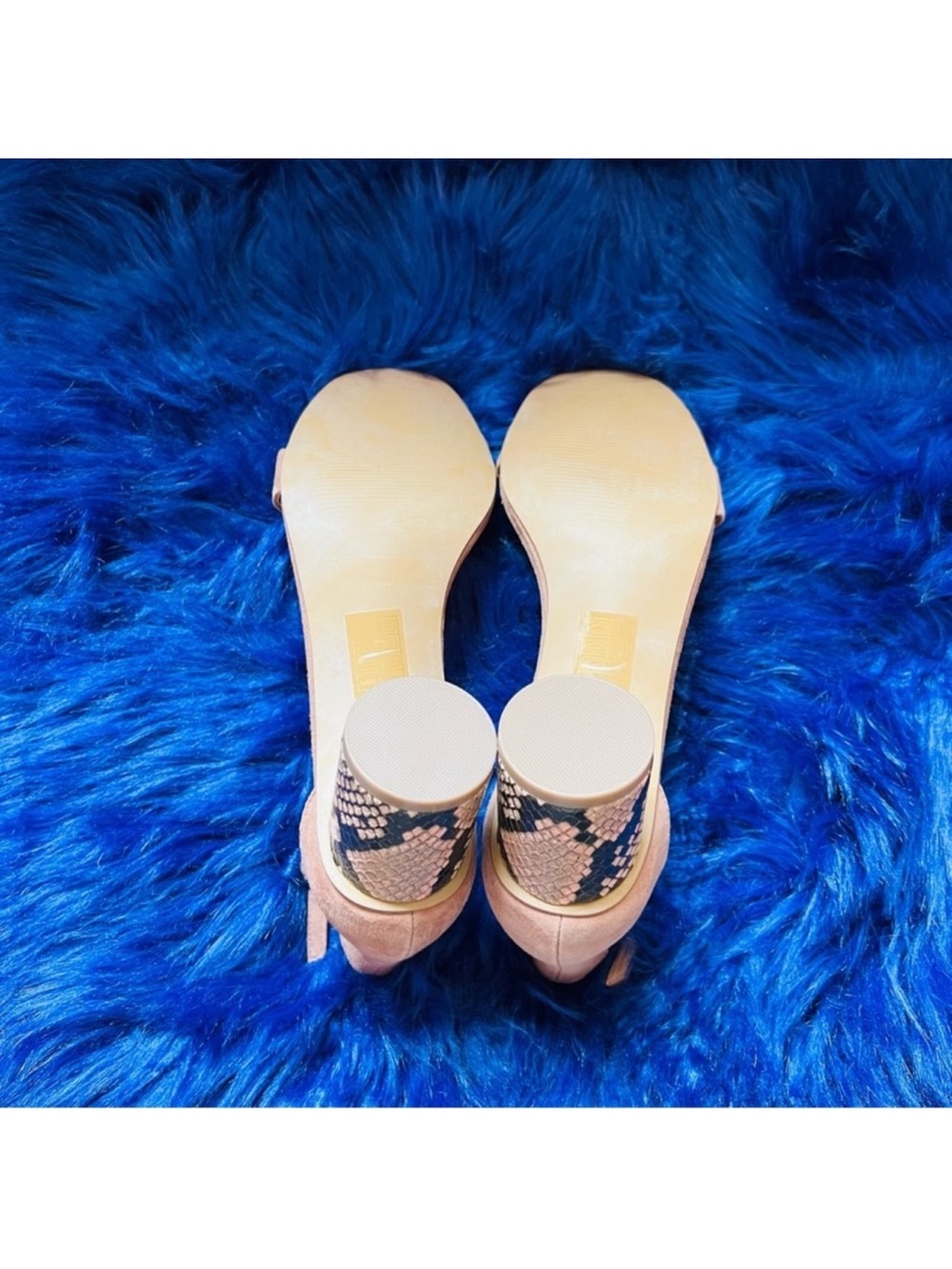New! Rare STEVE MADDEN Regard Suede Block Animal Print Heel Strappy Sandals - Picture 8 of 10